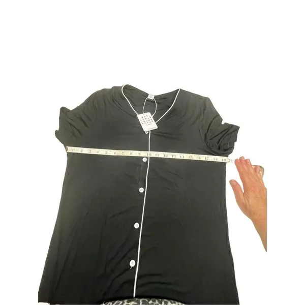 🔥5/20🔥 Swomoa Button down Nightshirt Sz S NWT Black - Image 4