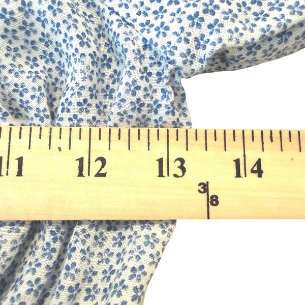 Reformation Dawson Crop‎ Top M Blue Floral Puff Sleeve Off Shoulder Cottagecore - Image 8