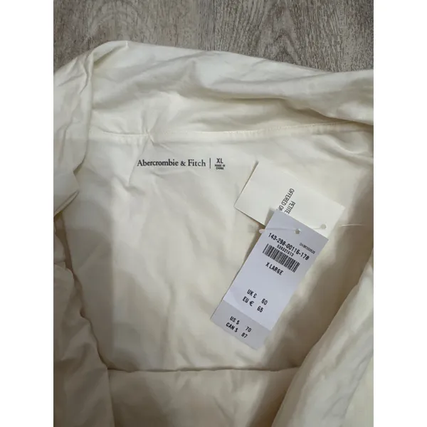 Abercrombie & Fitch Fold over Ruched Waist Maxi Skirt Cream White XL Petite NEW - Image 3