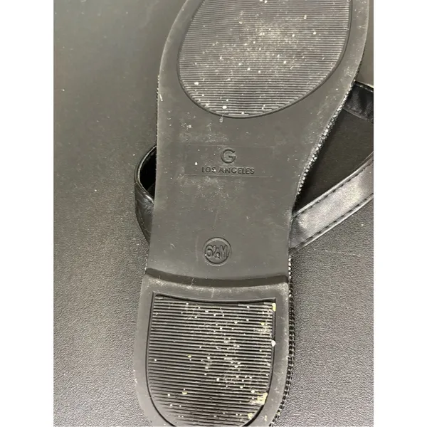 GBG Los Angeles Black Leather Thong Sandals Size 6.5 - Image 7