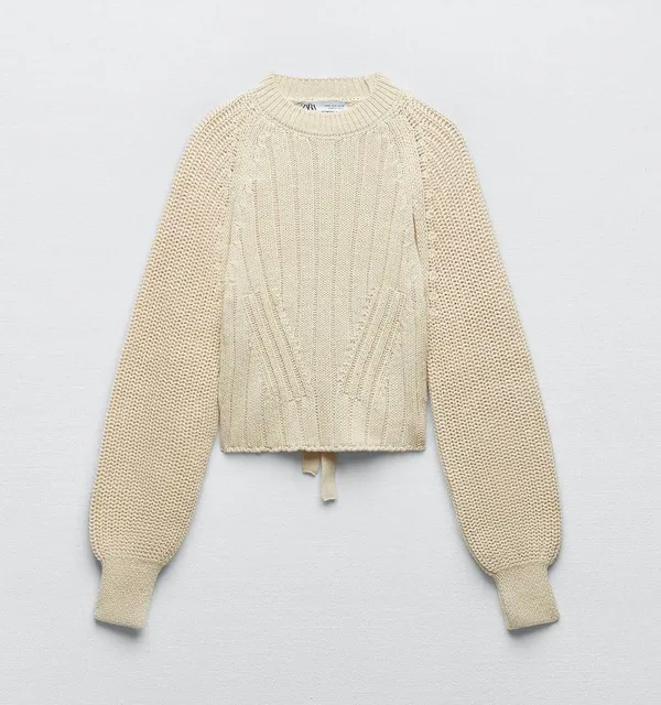 ZARA Open Back Knit Sweater Top - Image 7