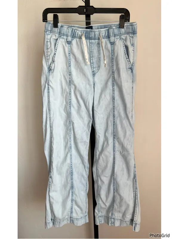 GAP Denim Easy Wide Leg Pant Drawstring Small - Image 2