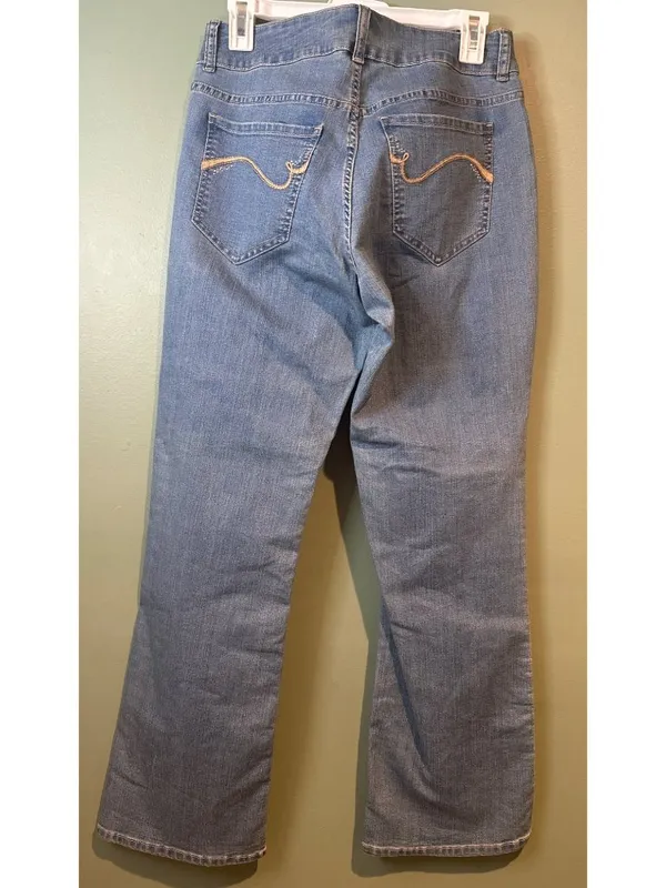Lee Riders by Lee 10P Y2K Bootcut Jeans Sequin Pocket Dark Wash Retro Denim Indi - Image 7