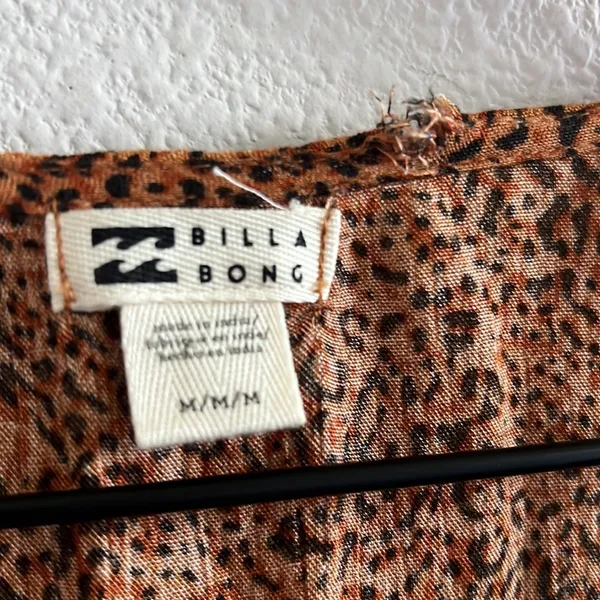 NWT Billabong Spring Romance Leopard Print Wrap Dress Long Sleeve Medium - Image 5