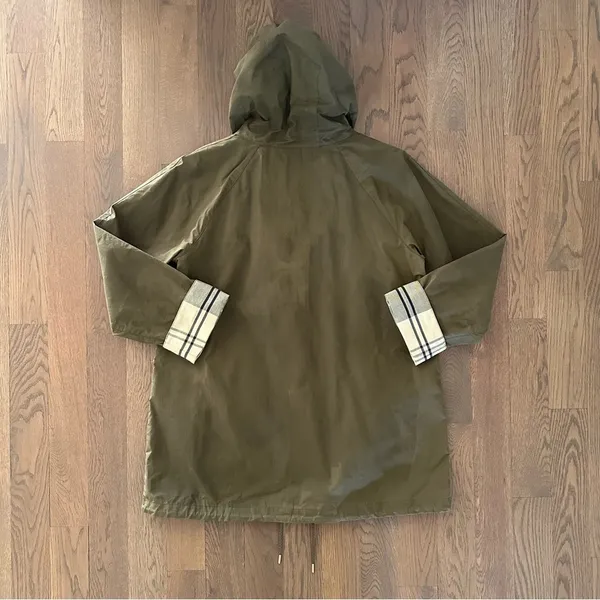 Barbour Keldy Water Resistant Showerproof Tartan Gold Jacket Dusky Green US 8 - Image 7