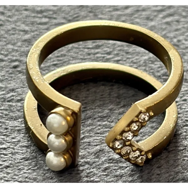 SILPADA “Dotted Pearl” Open Cuff Ring - KRR0124 - Crystal/Brass/Pearl - NWT - Image 7