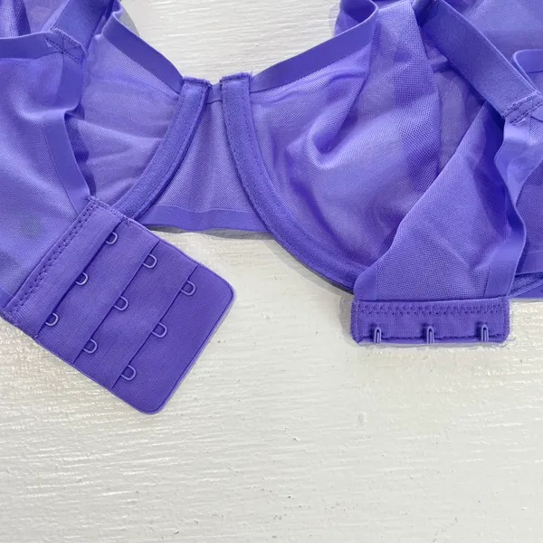 New Aerie SMOOTHEZ Mesh Unlined Underwire Balconette Bra Purple Size 34DDD - Image 9