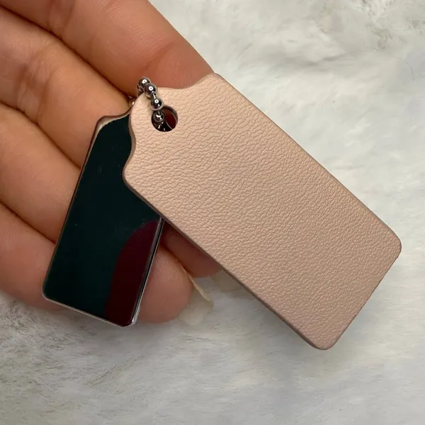 1.5" COACH Cream Silver Hang Tag Key Fob Bag Charm Set - Image 2