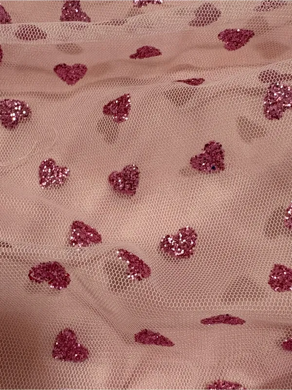 Superdown Fifi Pink Glitter Heart Strapless Mini Dress XS NWT Coquette Barbie - Image 10