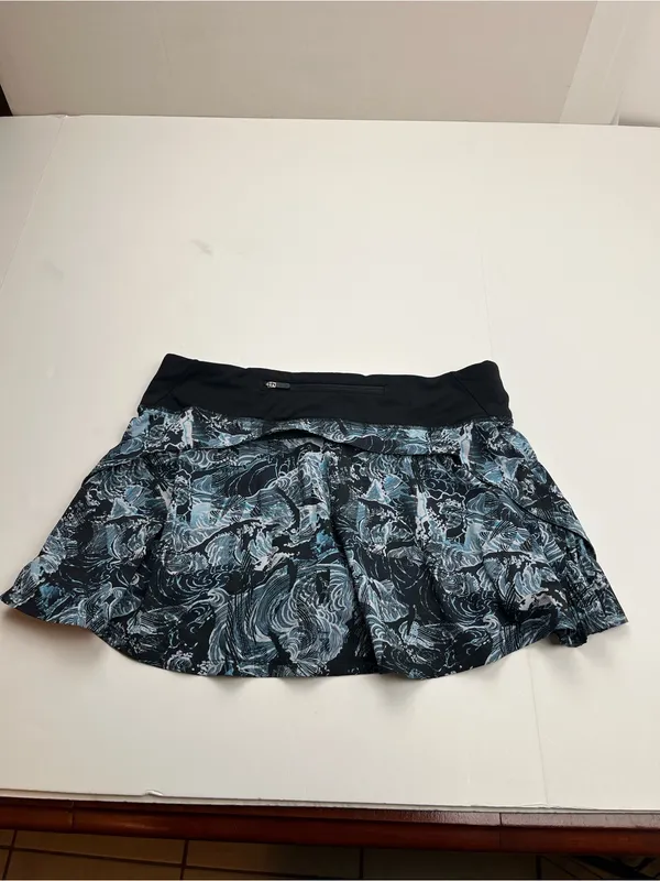 Lululemon‎ Play Off The Pleats Skirt Skort Eternal Wave Starlight Black Womens 8 - Image 8