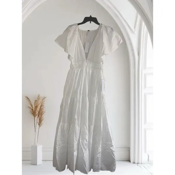 ✨YOUNG FABULOUS & BROKE White Mara Poplin Sz Medium Dress✨ - Image 3