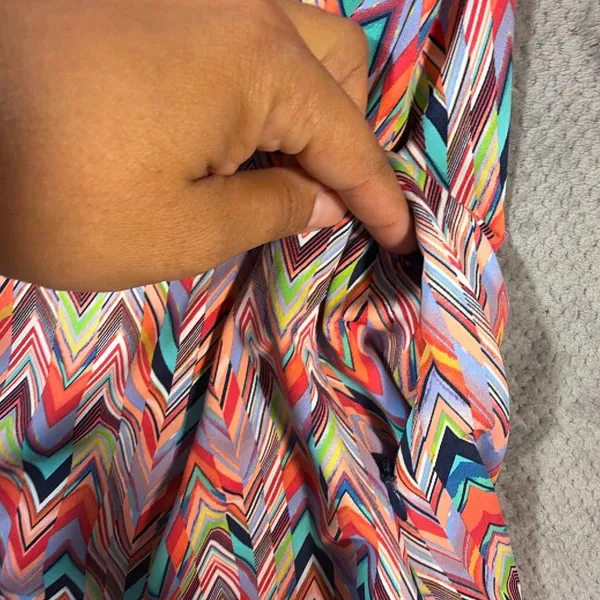 Title Nine Medium Chevron Athletic Dress Multicolor V Neck Built In Bra Pockets - Image 6