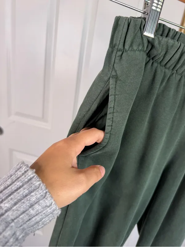 Brandy Melville Green Cotton Blend Jogger Sweatpants Size S - Image 8