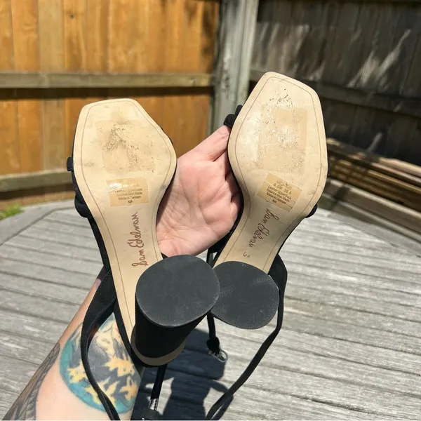SAM EDELMAN WOMENS KIA BLOCK HEEL black SANDAL SIZE 6.5 - Image 11