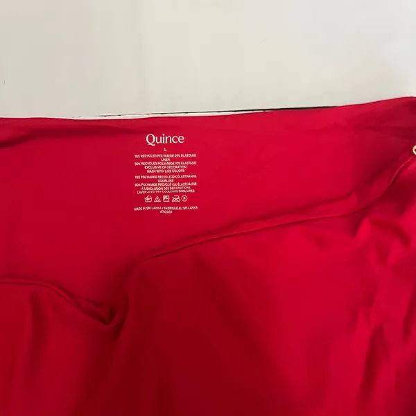 New Quince Italian High Rise Bikini Bottom Cherry Red Large - Image 2