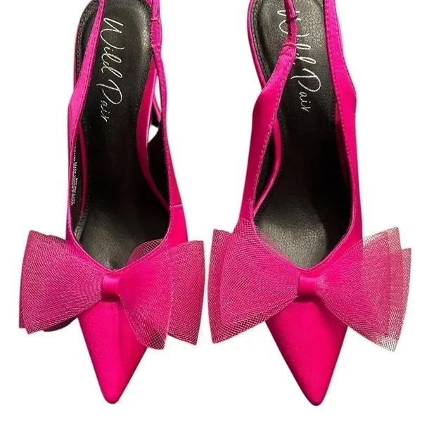 Wild Pair Pink Slingback Bow Shoe/Pumps(Size 8.5M) - Image 3