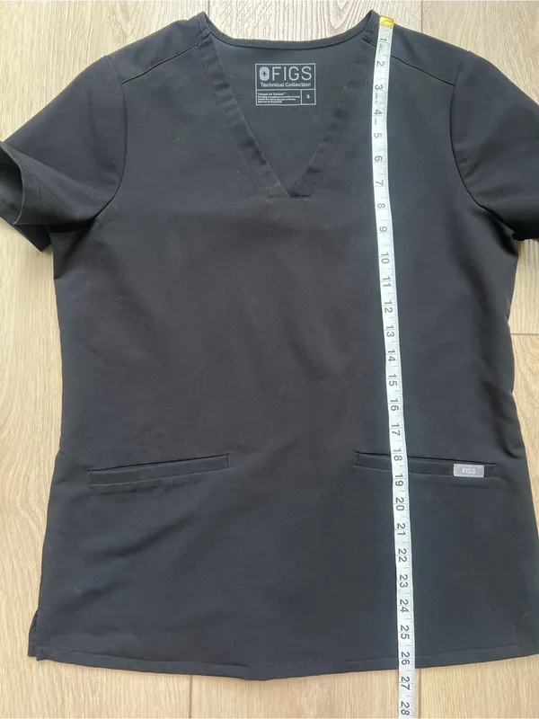 Figs Casma Three-Pocket Scrub Top FW1100 Black Medical Scrub Shirt Small - Image 12