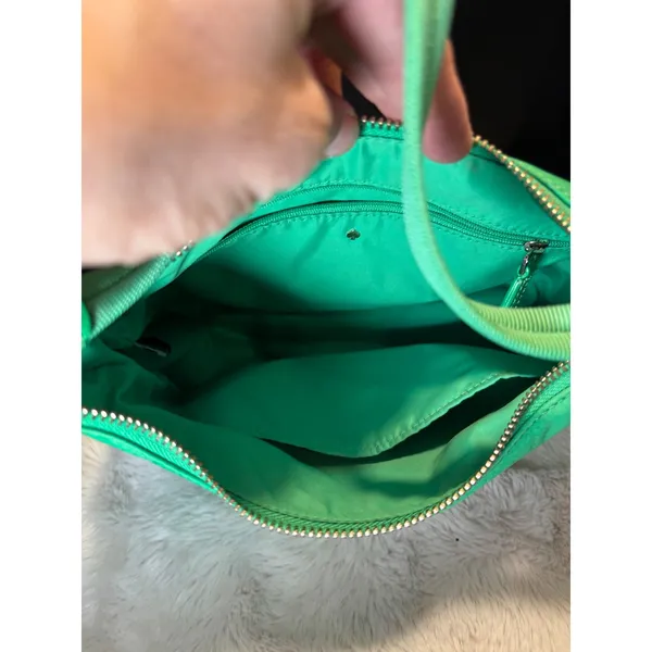 Kate Spade New York Green Nylon Shoulder Bag Small Top Zip Handbag - Image 4