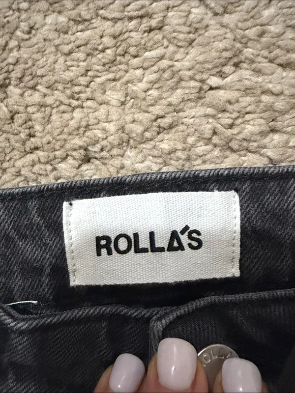 ROLLA'S Black Straight-Leg Jeans with Knee Rips - Image 3