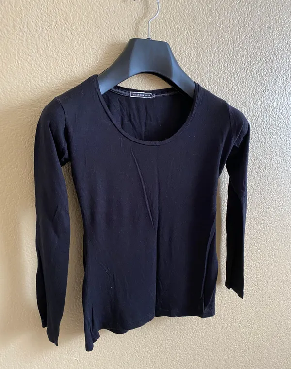 Black Sheer Full Sleeve Top Size XS - Image 3