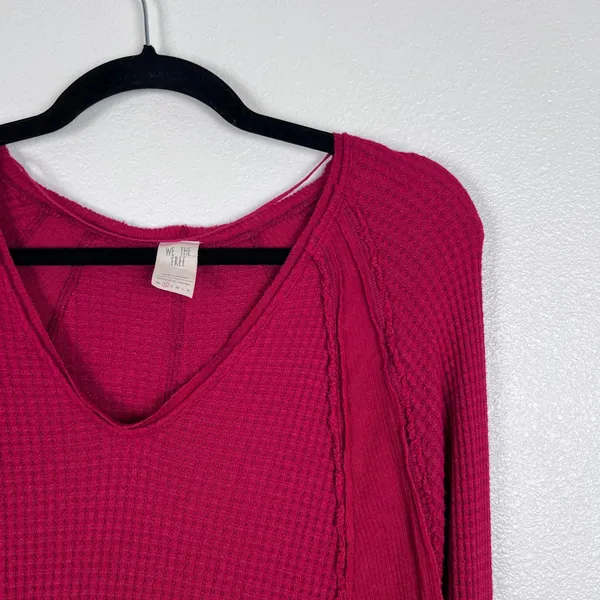 Free people Women's Catalina Thermal Top Red Sz XS - Image 6