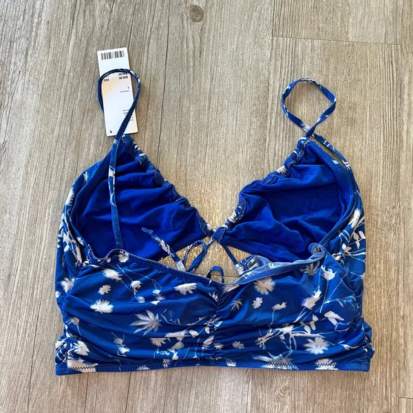 Womens NWT Urban Outfitters Out From Under Blue Criss Cross Cropped Top - L - Image 5