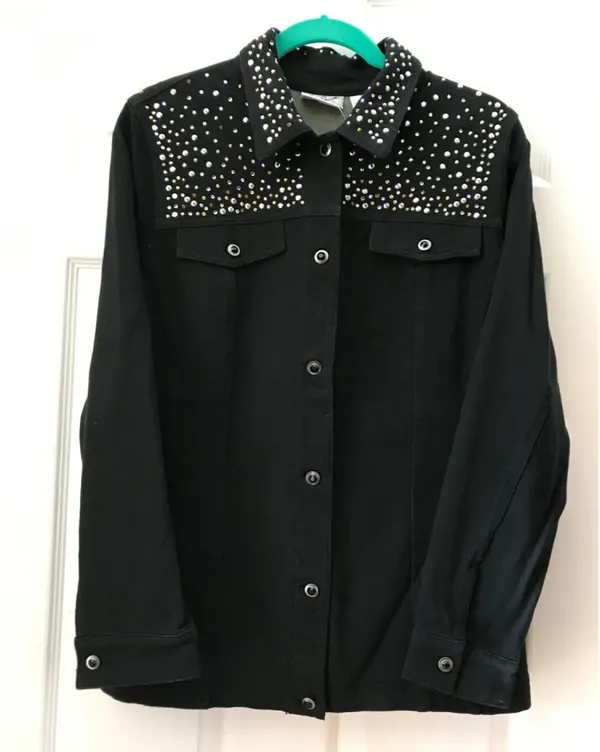 DreamJeannes by Quacker Factory Indigo Denim & Diamonds Jacket Size XL - A256683 - Image 4