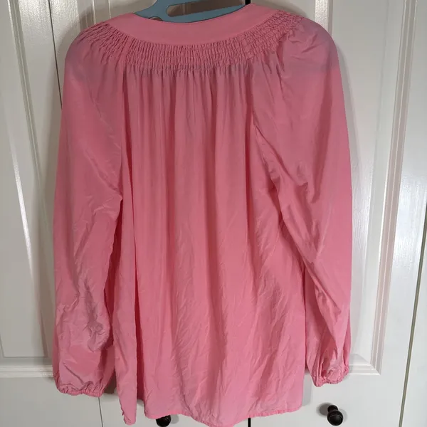 Lilly Pulitzer Women's Silk Pink Long‎ Sleeve Poetic Top Size Small - Image 3