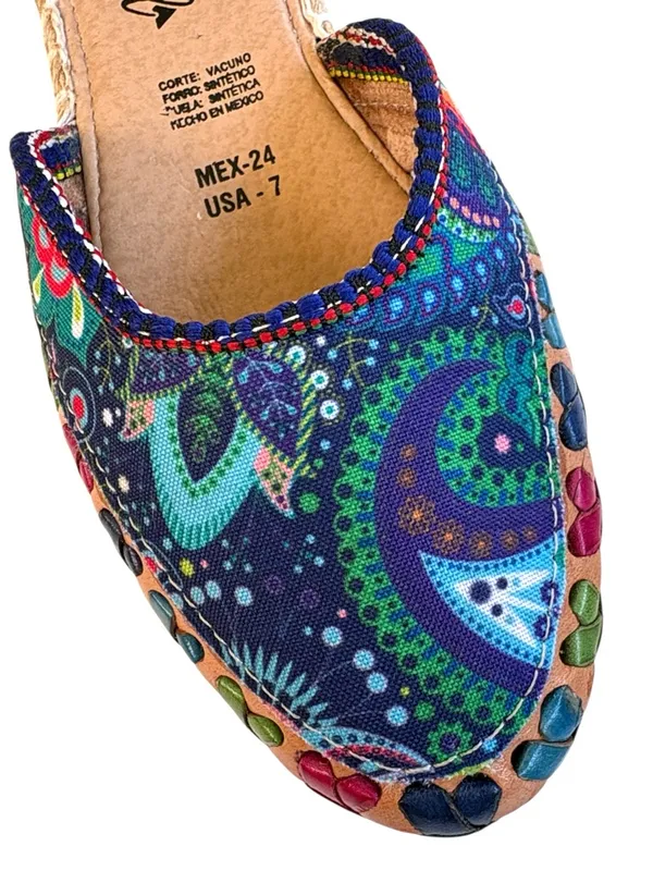 Like New Mexico Artesanal Floral Paisley Whipstitch Shoes Size 7 - Image 5