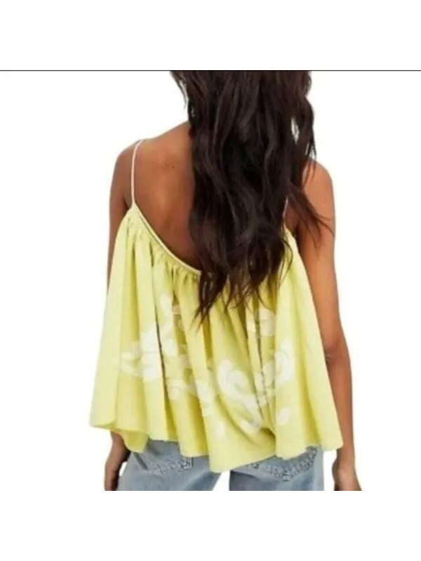 Free People On Clouds Swing Tank In Lemon Ivory Combo S - Image 4