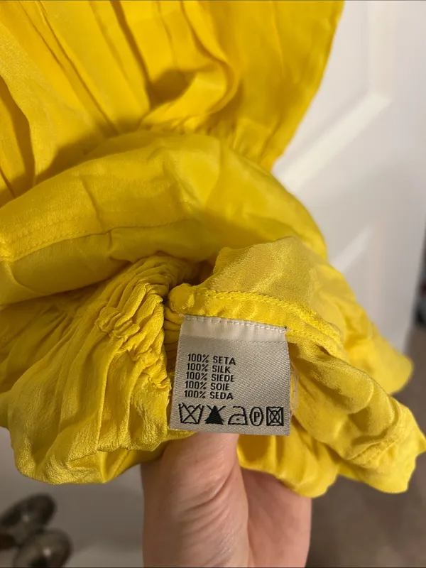 Women's Yellow Smocked Tie - Image 8