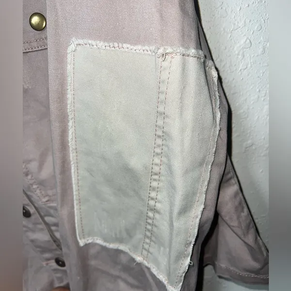 Free People Military Style Jacket Womens Size‎ Large Blush Pink - Image 12