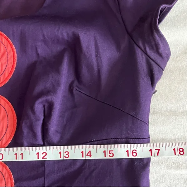 Boden• Purple and Coral Appliqué 100% cotton Sheath Dress• Sz 10P - Image 9