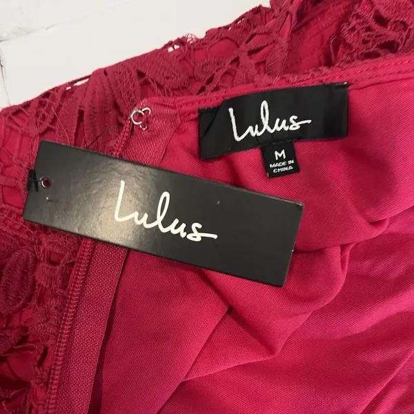 NWT Lulus‎ Right Sheer, Right Now Magenta Lace Bodycon Dress MEDIUM - Image 10