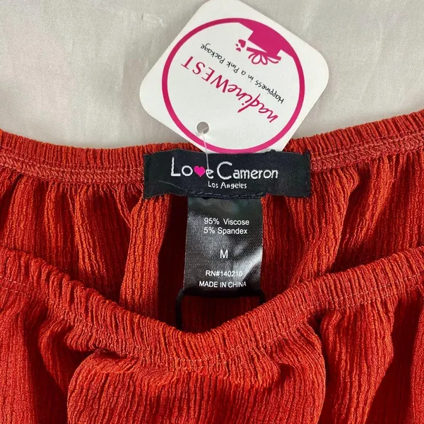 NWT Cinched Babydoll Peplum Blouse Top Love Cameron M - Image 2