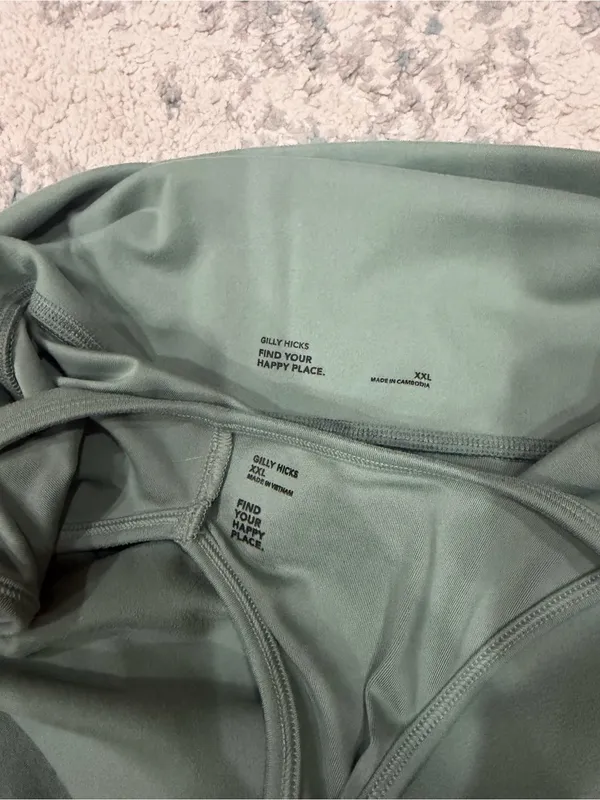 Hollister Gilly Hicks Sage Green Athletic Set Tank & Biker Shorts XXL - Image 4