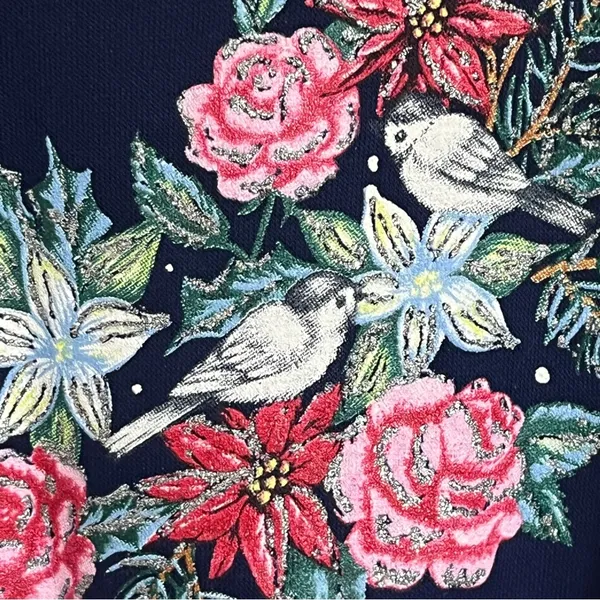 Vintage Nutcracker Brand‎ Christmas Wreath Peace Dove Crewneck Size Medium - Image 6