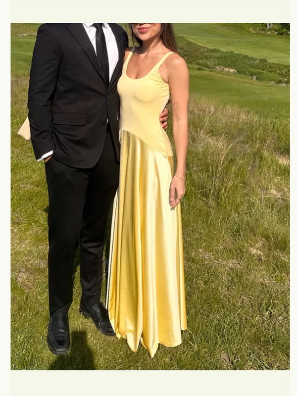 Rare London Butter Yellow Curved Drop Waist Maxi Dress - Image 2