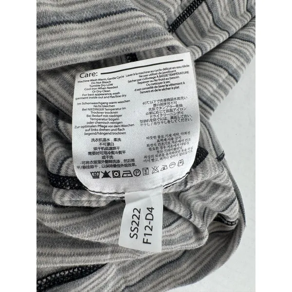 Smartwool Merino Wool 1/4 Zip Base Layer Top XS Gray Stripe Mock Neck Outdoor - Image 11