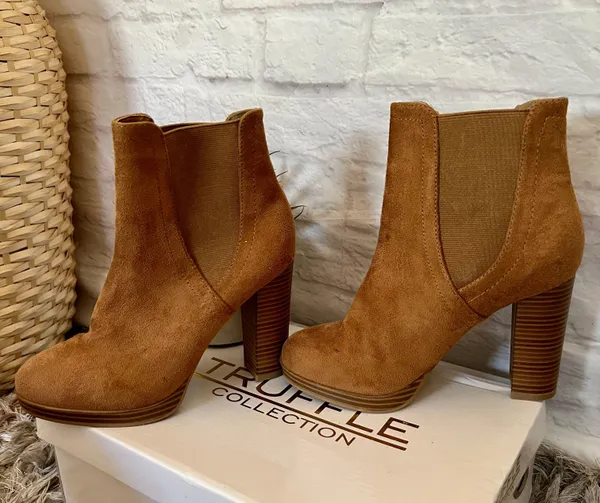 SheIn Camel Faux Suede Booties - Image 8