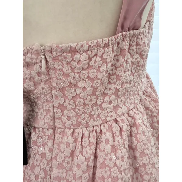 Lulus Darling Composure Pink Jacquard Floral Tie-Strap Mini Dress - Image 10