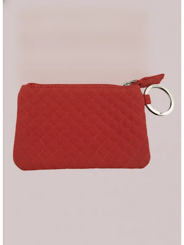 Vera Bradley Coral Quilted Card Wallet with Keyring - Image 2