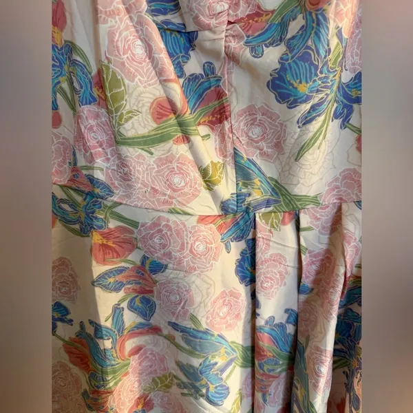 NEW Bridesmay Floral Short Sleeve Flowy Wedding Guest Square Neck Midi Dress XL - Image 5