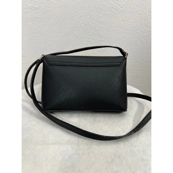 Kate Spade Black Crossbody Bag –‎ 100% Leather, Striped Lining - Image 2