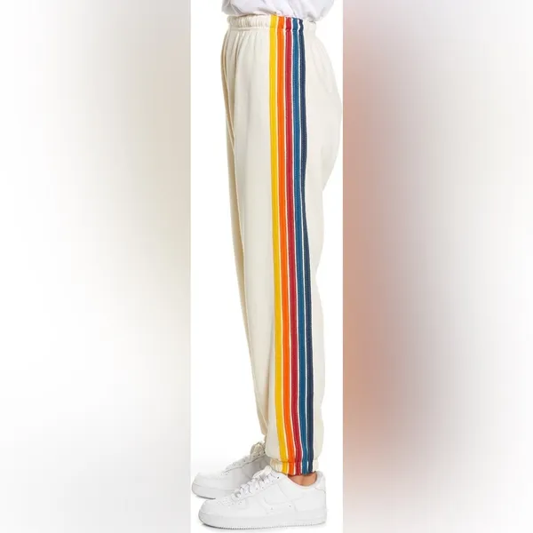 Aviator Nation Cream 5 Stripe Sweatpants - Image 2