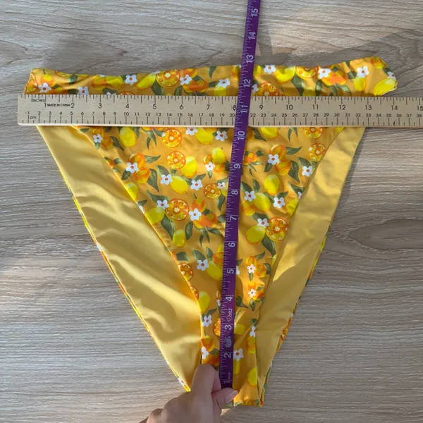 Dippin' Daisy's XS/Large NEW Roma Bikini Set Tie‎ Yellow Lemons Floral High Waist - Image 13