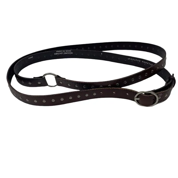 Silpada Designs Small Leather Belt Brown Studded Double Wrap Z9034 Boho Western - Image 2