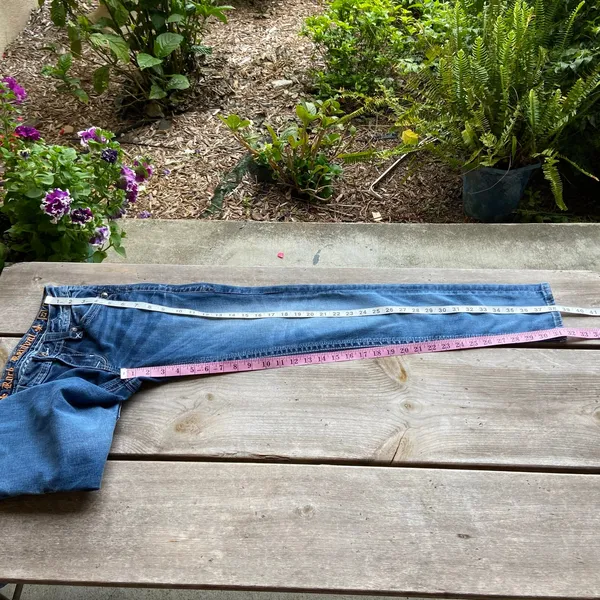 Rock Revival Alivia Jeans 27 Bootcut Dark Wash Embellished Flap Pocket‎ - Image 5
