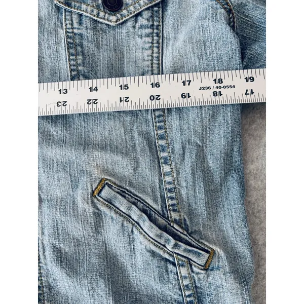 Levi's Levi Strauss Signature Women's Blue Denim Jacket Size Medium 8/10 Pockets - Image 9