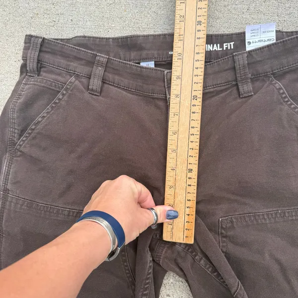 Carhartt Rugged Flex Loose Fit Canvas Double Front Work Pants Brown 12 Short - Image 7
